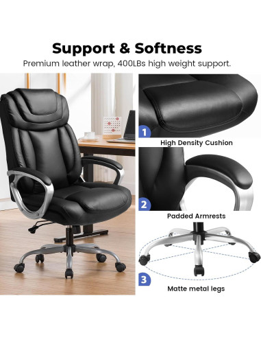 Silla de Oficina Ergonómica COMHOMA CH158 Ajustable con Ruedas