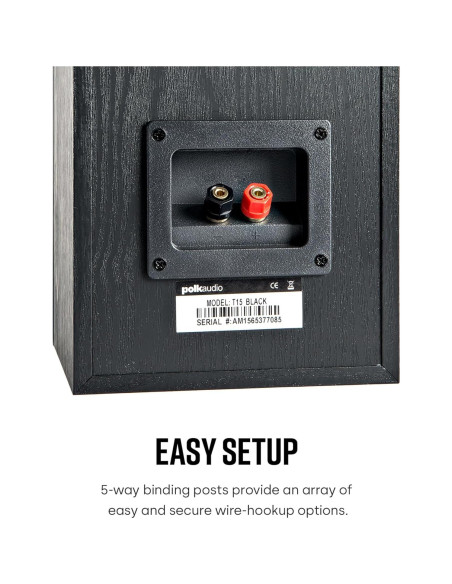 Altavoces de Estantería Polk Audio T15 - Sonido Envolvente, 3.74 kg, Par