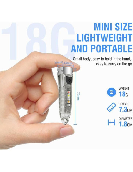 Linterna EDC V1 Mini 2 Pack 400LM Recargable IPX6 Blanca