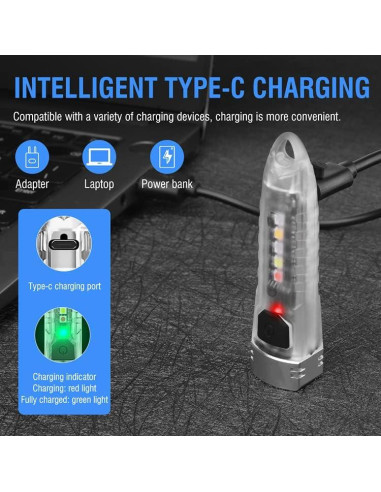 Linterna EDC V1 Mini 2 Pack 400LM Recargable IPX6 Blanca