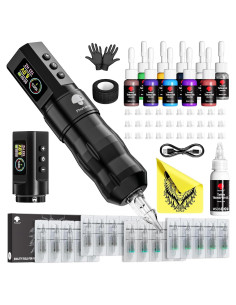 Kit de Máquina de Tatuaje Inalámbrica Phomemo con 20 Agujas