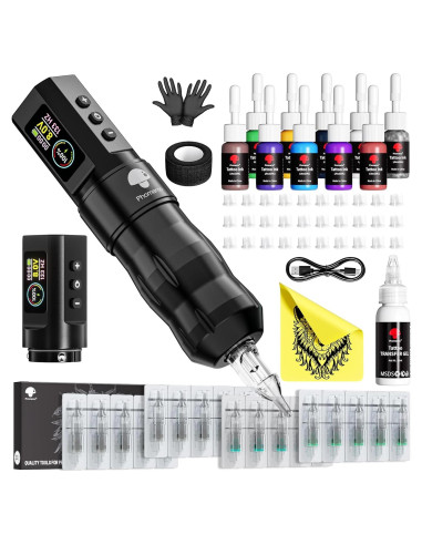 Kit de Máquina de Tatuaje Inalámbrica Phomemo con 20 Agujas