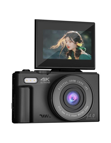 Cámara Digital Zunate 64MP 4K UHD con Zoom 18X y Pantalla 3"