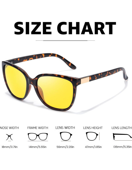 Gafas de Conducción Nocturna Myiaur Amarillas Polarizadas