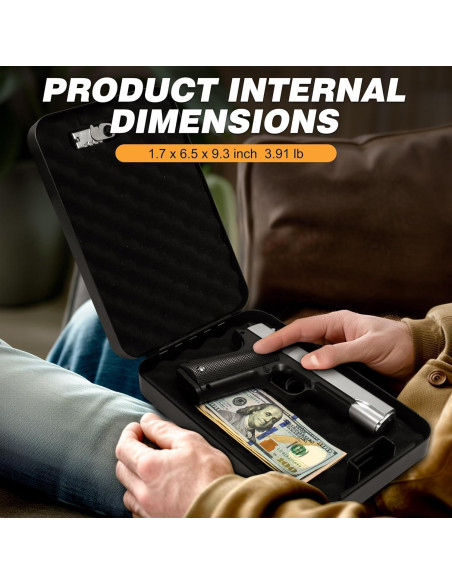 Caja Fuerte Portátil para Pistolas PACOLO Grande 29x19.6cm