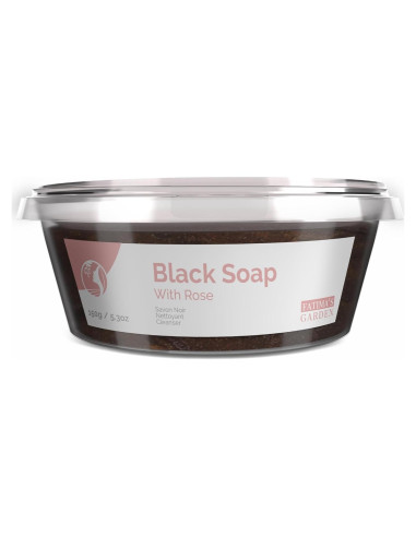 Jabón Negro Marroquí Fatima's Garden 150g Exfoliante Rosa