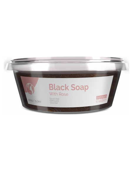 Jabón Negro Marroquí Fatima's Garden 150g Exfoliante Rosa