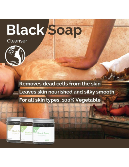 Jabón Negro Marroquí Fatima's Garden 150g Exfoliante Rosa