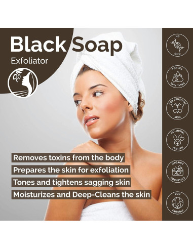 Jabón Negro Marroquí Fatima's Garden 150g Exfoliante Rosa