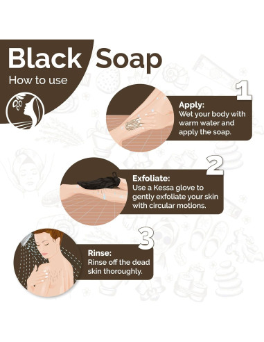 Jabón Negro Marroquí Fatima's Garden 150g Exfoliante Rosa