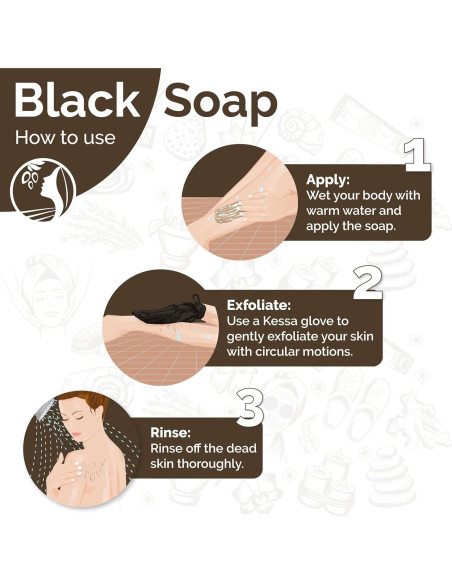 Jabón Negro Marroquí Fatima's Garden 150g Exfoliante Rosa