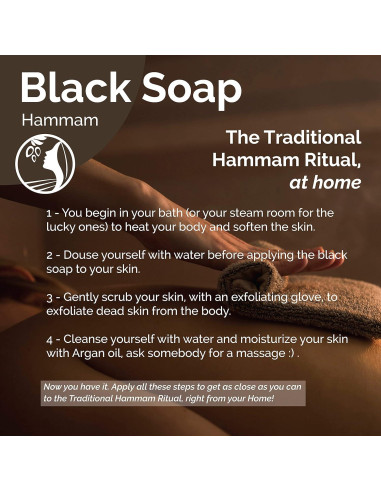 Jabón Negro Marroquí Fatima's Garden 150g Exfoliante Rosa