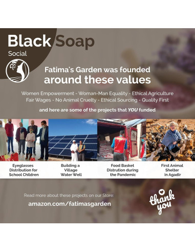 Jabón Negro Marroquí Fatima's Garden 150g Exfoliante Rosa