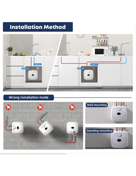 Calentador de Agua Eléctrico YALICE 9.46L 1500W Compacto