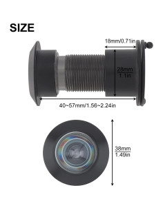 Mirilla de Puerta HOJLKLD de Latón 220 con Cubierta Privacidad 2