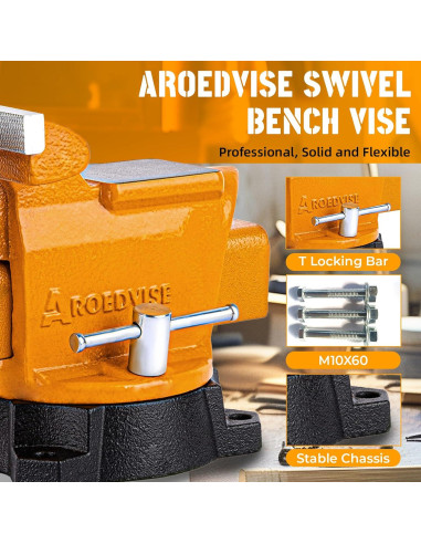 Prensa de Banco AROEDVISE 4.5" Giratoria Industrial 1500kg