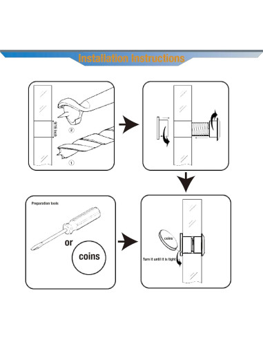 Visor de Mirilla de Puerta 180 Grados TB-SENROCA Cromo Brillante