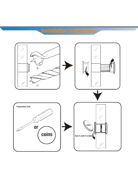 Visor de Mirilla de Puerta 180 Grados TB-SENROCA Cromo Brillante