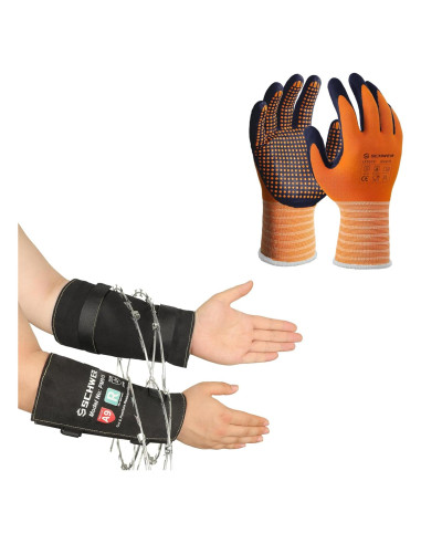 Guantes de Trabajo Schwer XL LT5619 Nitrilo + Mangas ANSI A9