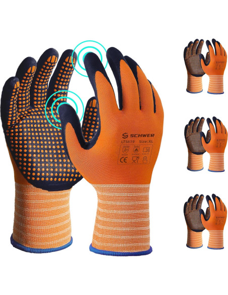 Guantes de Trabajo Schwer XL LT5619 Nitrilo + Mangas ANSI A9
