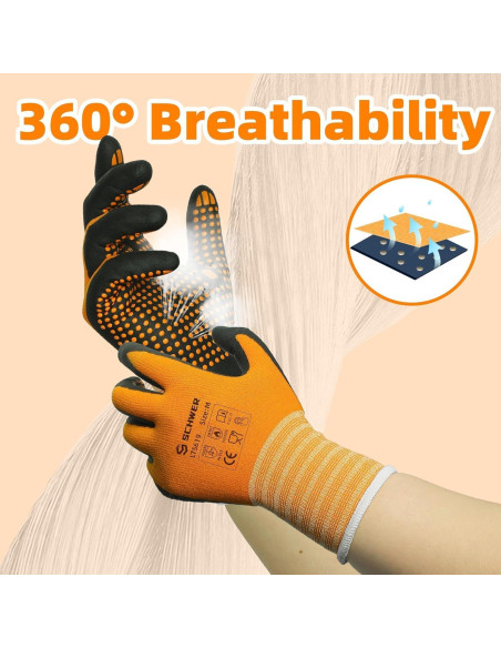 Guantes de Trabajo Schwer XL LT5619 Nitrilo + Mangas ANSI A9