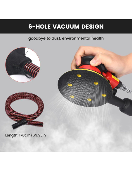 Lijadora Orbital Neumática SHININGEYES 5" Doble Acción