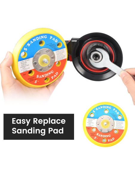 Lijadora Orbital Neumática SHININGEYES 5" Doble Acción