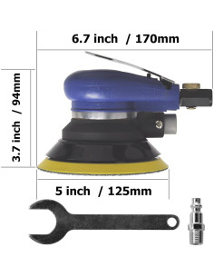 Lijadora orbital neumática TOOLPEAK 5" 10000 RPM 2