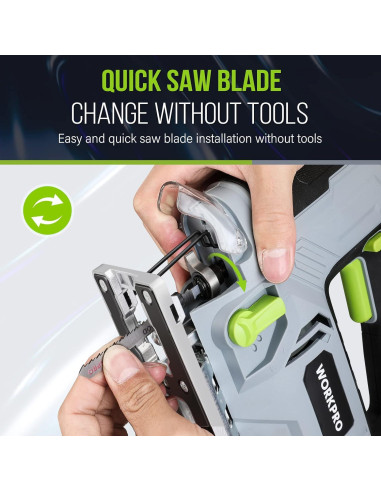 WORKPRO Kit Sierra de Calar 6.5AMP + 25 Cuchillas T-Shank