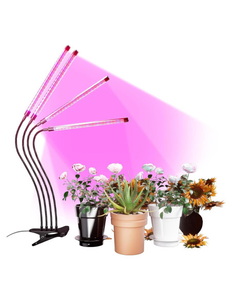 Luz de Crecimiento para Plantas ORALUCE 80 LEDs 4 Cabezas