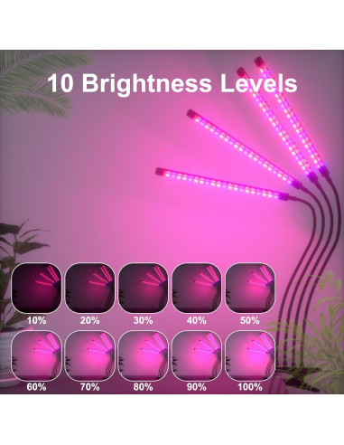 Luz de Crecimiento para Plantas ORALUCE 80 LEDs 4 Cabezas