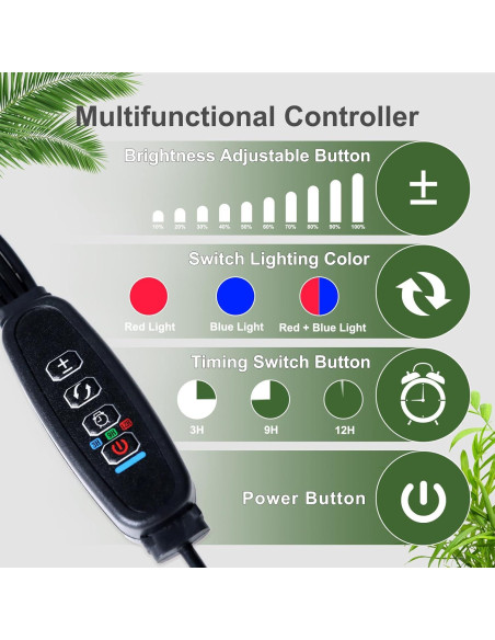 Luz de Crecimiento para Plantas ORALUCE 80 LEDs 4 Cabezas