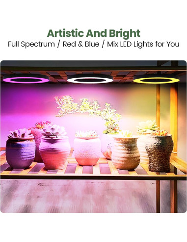 Luz de Crecimiento de Techo Mosthink 16x16cm 288 LEDs Espectro Completo