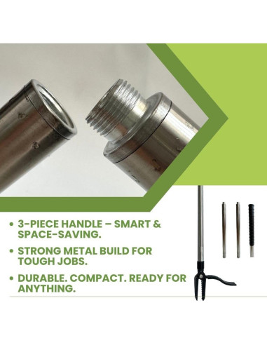 Herramienta desmalezadora 3 en 1 Zimchado - Mango largo ergonómico