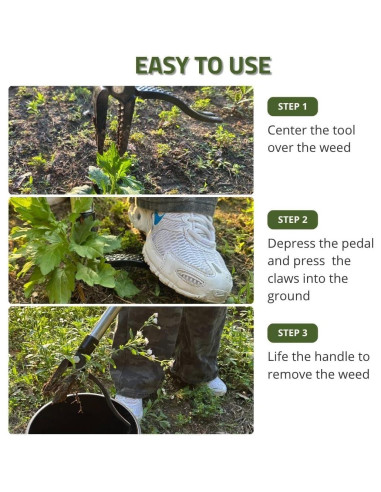 Herramienta desmalezadora 3 en 1 Zimchado - Mango largo ergonómico