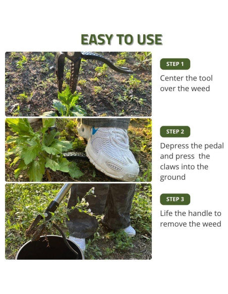 Herramienta desmalezadora 3 en 1 Zimchado - Mango largo ergonómico