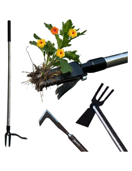 Herramienta desmalezadora 3 en 1 Zimchado - Mango largo ergonómico