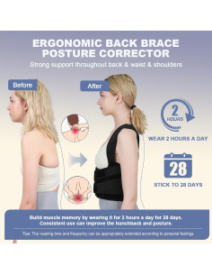 Corrector de Postura SLOWORLD Faja Espalda Ajustable Negro S 2