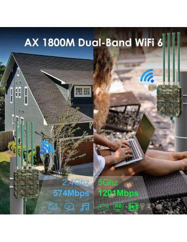 Extensor WiFi 6 Exterior WAVLINK WL-WN573HX1-B, IP67, 4x8dBi