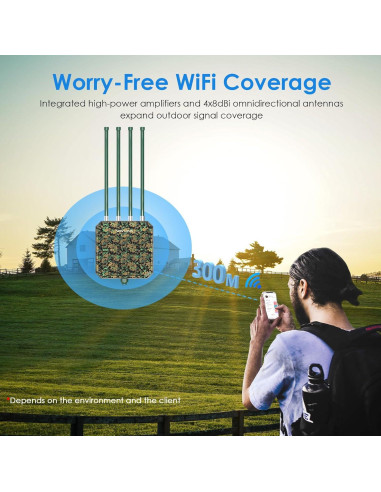 Extensor WiFi 6 Exterior WAVLINK WL-WN573HX1-B, IP67, 4x8dBi