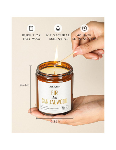 Conjunto de 6 Velas Aromáticas AOOVOO - Cera de Soja, 1190g