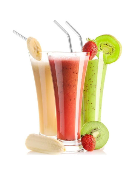 Juego de Popotes de Acero Inoxidable Kichwit 26.67 cm - 8 Unidades