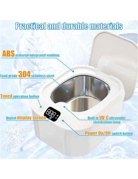 Limpiador Ultrasónico de Joyas YINPAD 220ML Silencioso