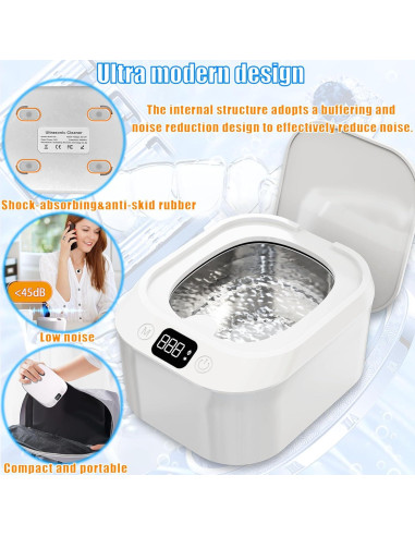 Limpiador Ultrasónico de Joyas YINPAD 220ML Silencioso