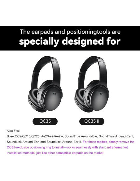Almohadillas de Repuesto Bose QC35/QC35 II - Espuma Memoria y Cuero