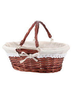 Cesta de Mimbre Natural HOZEON 35.8x27.9x17 cm con Forro