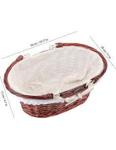 Cesta de Mimbre Natural HOZEON 35.8x27.9x17 cm con Forro 2