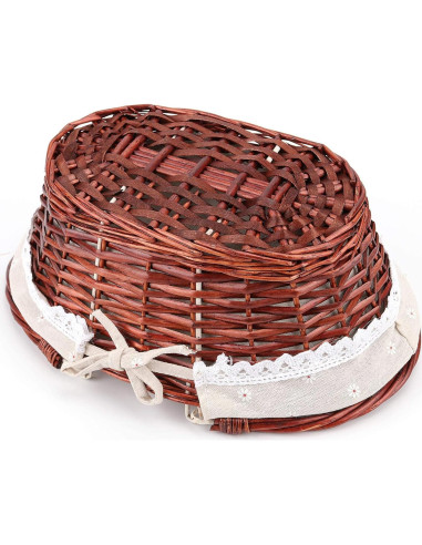 Cesta de Mimbre Natural HOZEON 35.8x27.9x17 cm con Forro