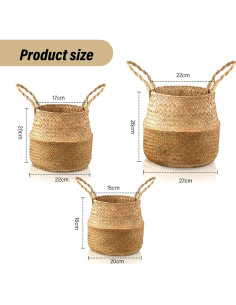 Cestas de Almacenamiento Patelai de Hierba Marina - 3 Piezas 2