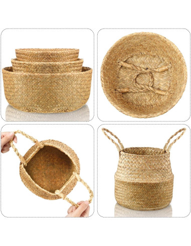 Cestas de Almacenamiento Patelai de Hierba Marina - 3 Piezas